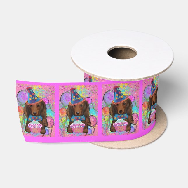 LONG HAIRED RED DOXIE       SATIN RIBBON (Spool)