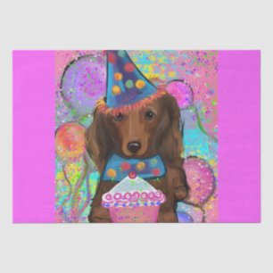 LONG HAIRED RED DOXIE TISSUE PAPER