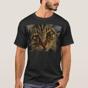 Long Haired Tabby Cat Artistic Pet Portrait v2 T-Shirt