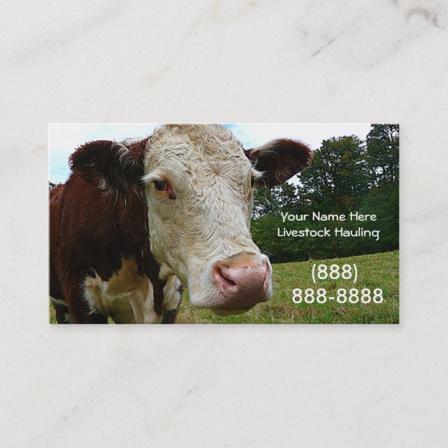 Long Haul  Cattle Trucking Business Card (Front)
