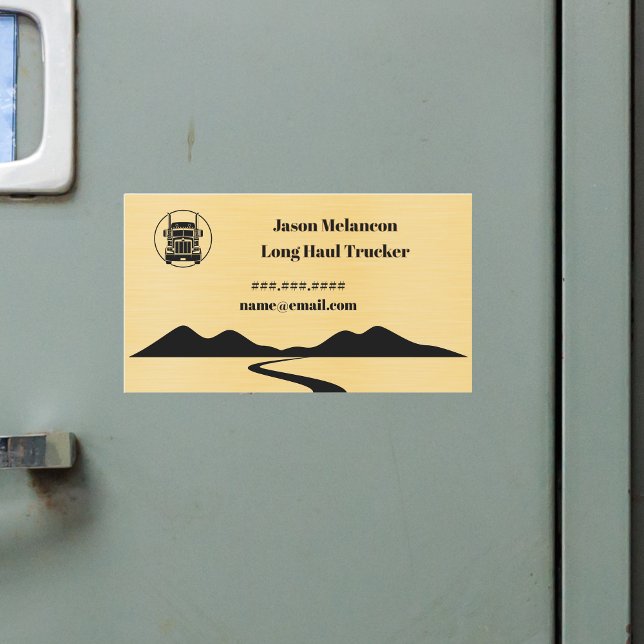 Long Haul Trucker Gold Truck Road Mountain Magnet (Creator Uploaded)