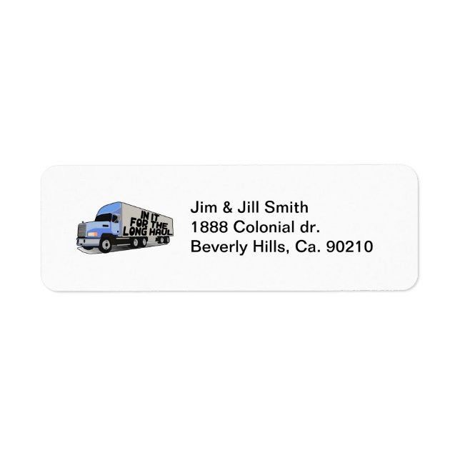Long Haul Trucking Return Address Label (Front)