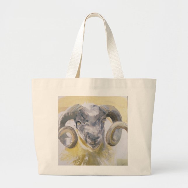 Long Horn Sheep 2 Large Tote Bag (Front)