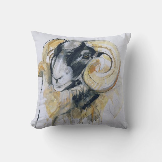 Long Horn Sheep Cushion (Front)