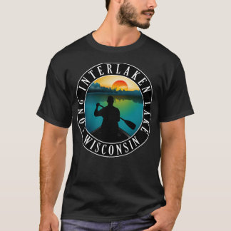 Long Interlaken Lake Wisconsin Canoeing T-Shirt