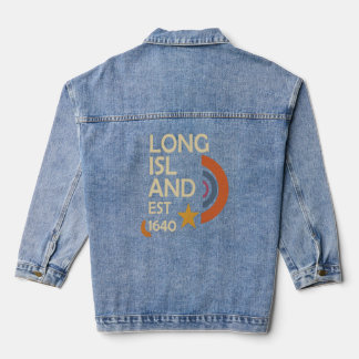 Long Island 1640 – Retro Starburst (Cream & Rust) Denim Jacket