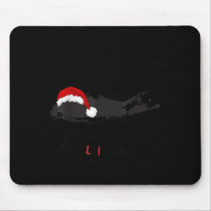 Long Island Christmas - Long Island Map With Santa Mouse Pad