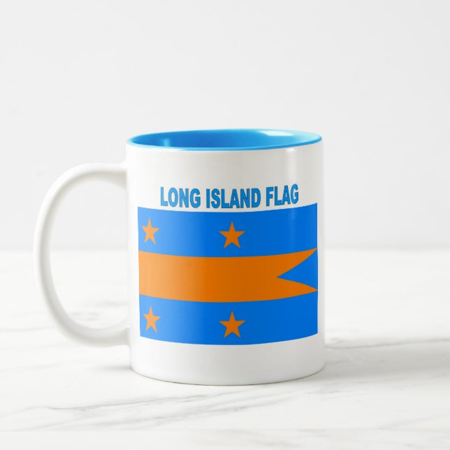 LONG ISLAND FLAG Two-Tone COFFEE MUG (Left)