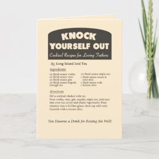 Long Island Iced Tea Cocktail // Father's Day Card