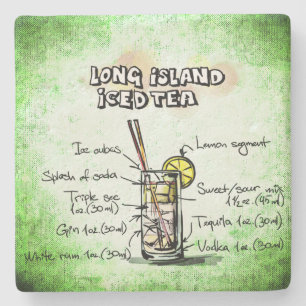 Long Island Iced Tea Drink Recipe Stone Coaster