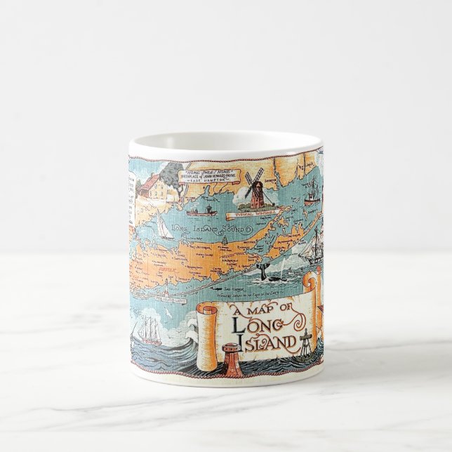 Long Island Illustrated Map Mug (Center)