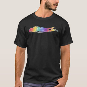 Long Island Map Born and Raised LBGQT Friendly T-Shirt
