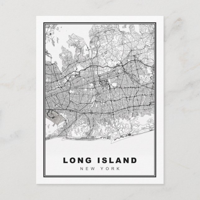 Long Island Map Holiday Postcard (Front)
