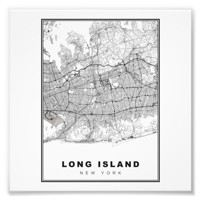 Long Island Map Photo Print (Front)