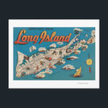 Long Island, New York - Greetings From Postcard<br><div class="desc">Long Island,  New York - Greetings From - Long Island,  NY  was created in 1951. This image depicts scenes from Long Island,  NY.</div>