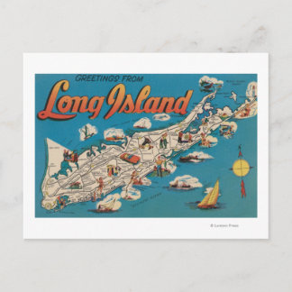 Long Island, New York - Greetings From Postcard