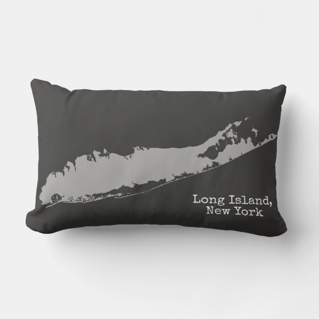 Long Island New York personalised with TOwn Lumbar Cushion (Front)
