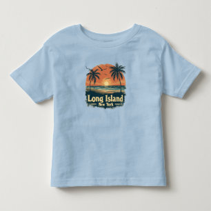 Long Island New York Retro Beach Vibes Toddler T-Shirt