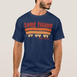 Long Island New York Weathered 70s 80s Style retro T-Shirt