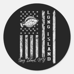 Long Island Ny For Fluke Fishing Fishermen Classic Round Sticker