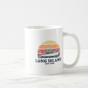 Long Island Ny Vintage Boating 70s Retro Boat Desi Coffee Mug