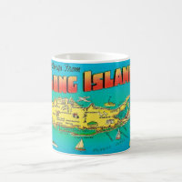 Long Island Postcard Map Mug