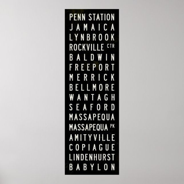 Long Island Rail Road LIRR Babylon Line Subway Art Poster (Front)