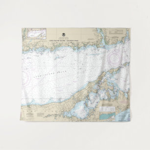 Long Island Sound Eastern Part Nautical Chart Tapestry