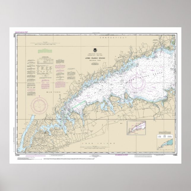 Long Island Sound Western Part Nautical Chart (Front)
