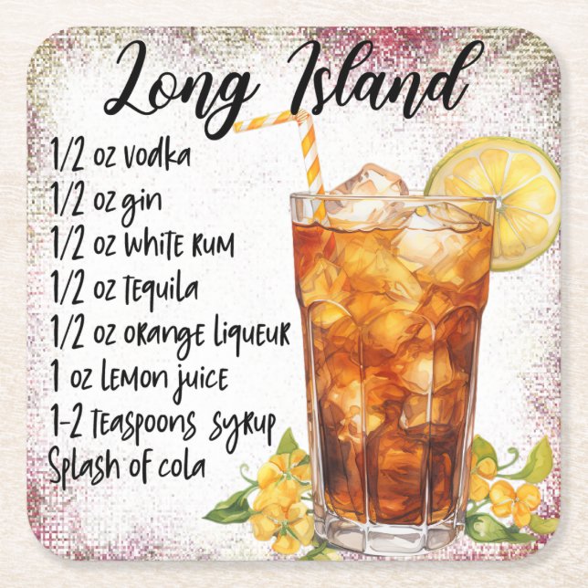 Long Island Square Paper Coaster (Front)