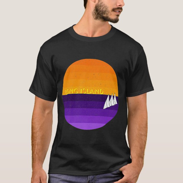 Long Island Sunset Sailing T-Shirt (Front)