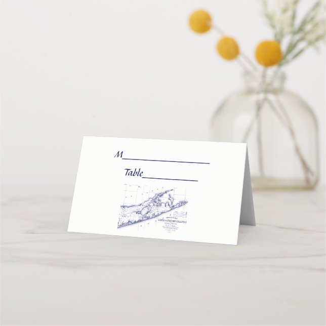 Long Island The Hamptons Map Place Card (Back)