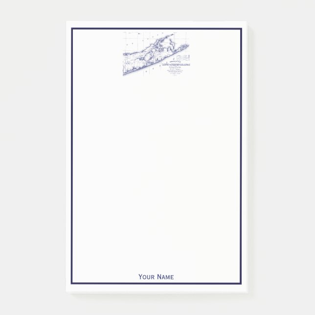 Long Island The Hamptons Map Post-it Notes (Front)