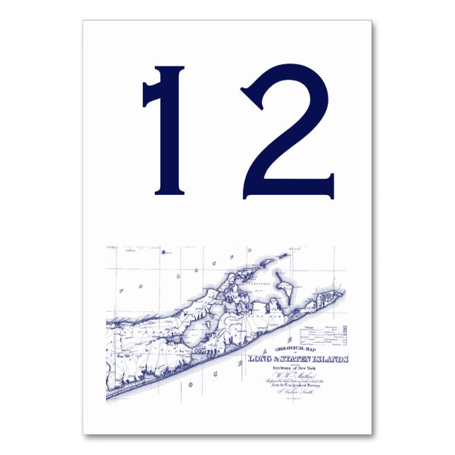 Long Island The Hamptons Map Table Number (Front)