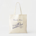 Long Island The Hamptons Map Tote Bag<br><div class="desc">Vintage Map of Western Long Island & The Hamptons in Navy Blue - Elegant, stylish and chic customizable party and celebration invitations and accessories featuring a vintage stylized map of New York's Western Long Island, including the Hamptons, Montauk, etc.. Please note that this is a graphic design / photo that's...</div>