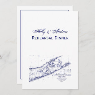 Long Island The Hamptons Map VC Invitation