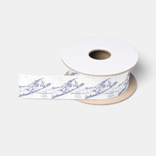 Long Island The Hamptons Map VC Satin Ribbon
