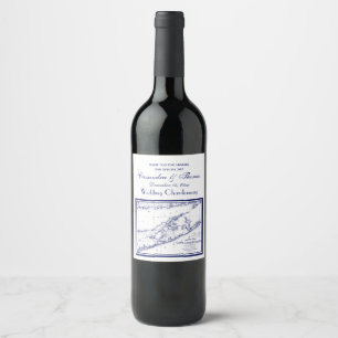 Long Island The Hamptons Map Wine Label