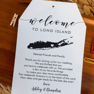 Long Island Wedding Welcome Tag, Letter Itinerary