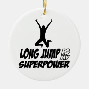 Long jump designs ceramic tree decoration