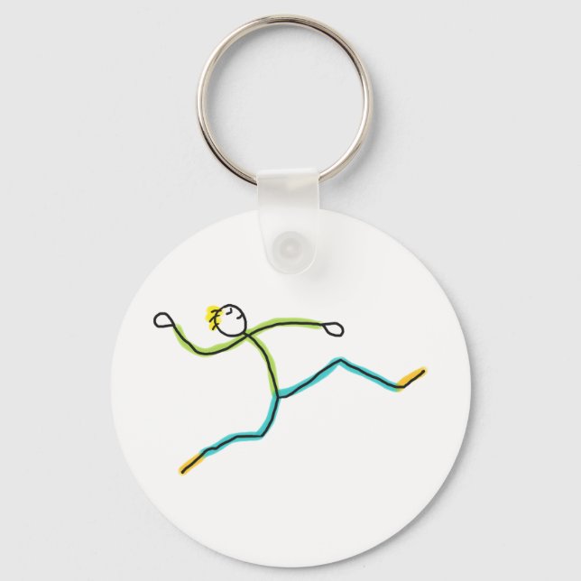 Long Jump Stickman Key Ring (Front)