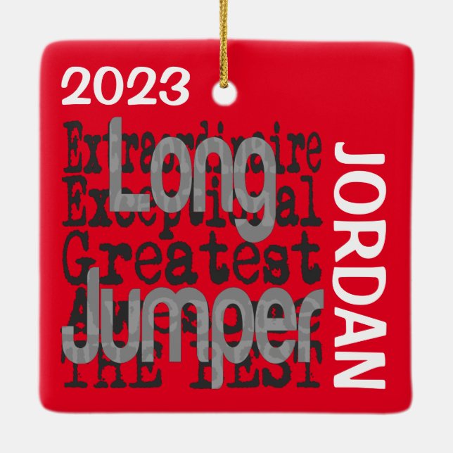 Long Jumper Extraordinaire CUSTOM Ceramic Ornament (Back)
