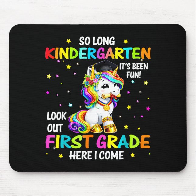 Long Kindergarten 1st Grade Here Come Graduation Mouse Pad (Front)