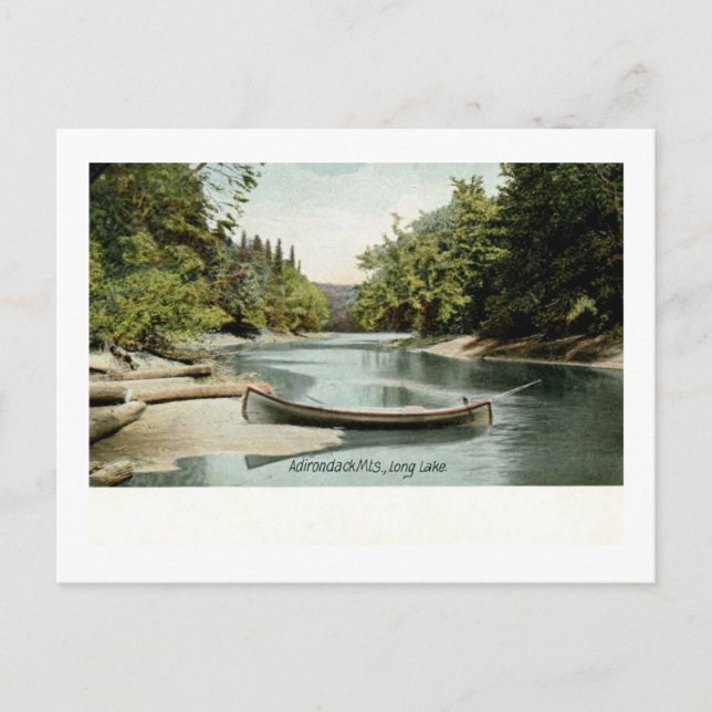 Long Lake, Adirondack Mountains, NY 1906 Vintage Postcard (Front)