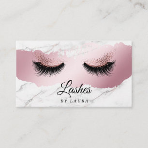 Long Lash Extension Makeup Artist Rose Gold Business Card