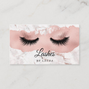 Long Lash Extension Makeup Artist Rose Gold Business Card