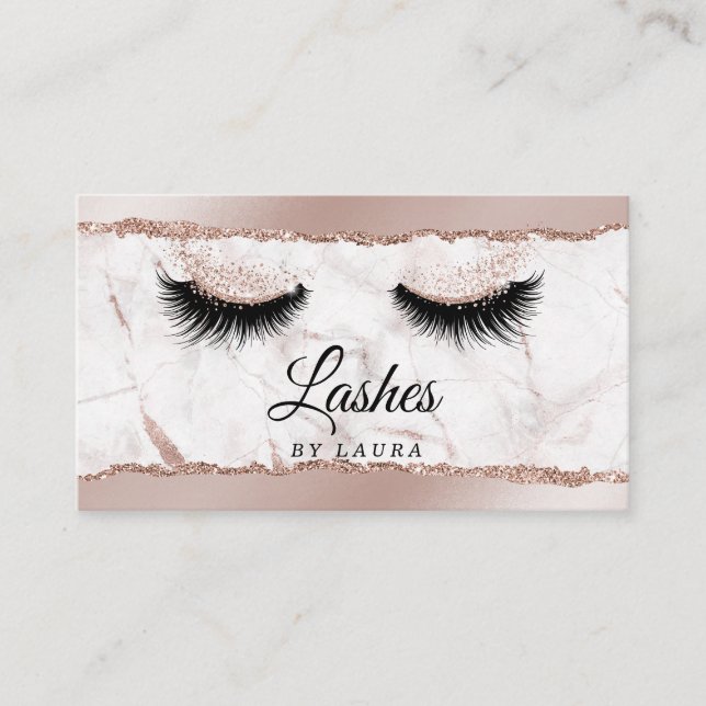 Long Lash Extension Makeup Artist Torn paper Business Card (Front)