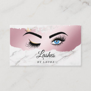 Long Lash Extension Makeup Artist Wink Eye Business Card