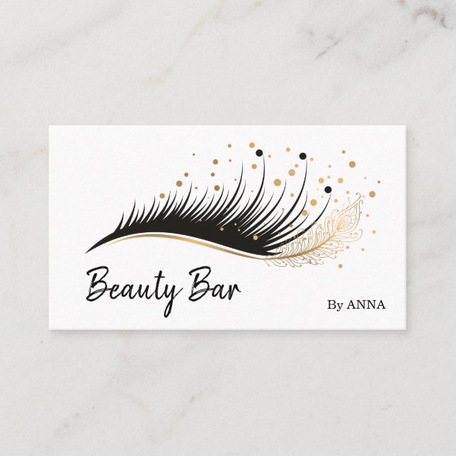 Long Lash Extension Makeup Feather Beauty Salon Business Card (Front)