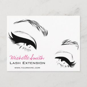 Long lashes Lash Extension Eyeliner branding Postcard